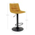 Tabouret de bar Middelfart Microfibre Moutarde- lot de 2