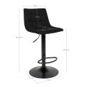 Tabouret de bar Middelfart Microfibre Noir- lot de 2