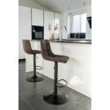 Tabouret de bar Middelfart Microfibre Marron Foncé- lot de 2