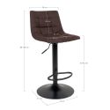 Tabouret de bar Middelfart Microfibre Marron Foncé- lot de 2