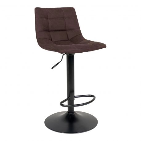 Tabouret de bar Middelfart Microfibre Marron Foncé- lot de 2