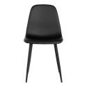 Chaises repas Stockholm simili cuir Noir vintage - Lot de 2