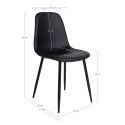 Chaises repas Stockholm simili cuir Noir vintage - Lot de 2