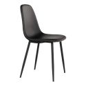 Chaises repas Stockholm simili cuir Noir vintage - Lot de 2