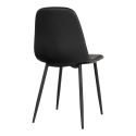 Chaises repas Stockholm simili cuir Noir vintage - Lot de 2