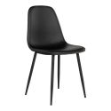 Chaises repas Stockholm simili cuir Noir vintage - Lot de 2