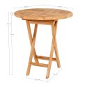 Table de jardin pliable Oviedo en teck , ø70x75cm