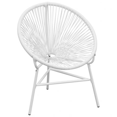 Fauteuil de jardin Acapulco ovale Resine tressee blanc