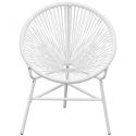 Fauteuil de jardin Acapulco ovale Resine tressee blanc