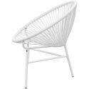 Fauteuil de jardin Acapulco ovale Resine tressee blanc