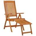 Transat de jardin pliables en bois avec repose-pieds lot de 2