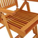 Transat de jardin pliables en bois avec repose-pieds lot de 2