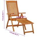 Transat de jardin pliables en bois avec repose-pieds lot de 2