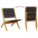 Chaises de jardin pliantes noires en bois - lot de 2