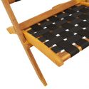 Chaises de jardin pliantes noires en bois - lot de 2