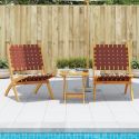 Chaises de jardin pliantes rouge en bois - lot de 2