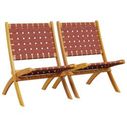 Chaises de jardin pliantes rouge en bois - lot de 2