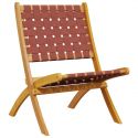 Chaises de jardin pliantes rouge en bois - lot de 2