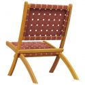 Chaises de jardin pliantes rouge en bois - lot de 2