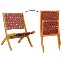 Chaises de jardin pliantes rouge en bois - lot de 2