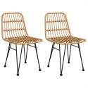 Chaises de jardin métal et Resine tressee - lot de 2