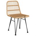 Chaises de jardin métal et Resine tressee - lot de 2