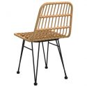 Chaises de jardin métal et Resine tressee - lot de 2