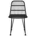 Chaises de jardin métal et Resine tressee Noire - lot de 2