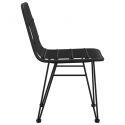 Chaises de jardin métal et Resine tressee Noire - lot de 2