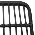 Chaises de jardin métal et Resine tressee Noire - lot de 2