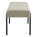 Banc 100 cm métal Noir Swindon Tissu Sable