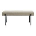 Banc 100 cm métal Noir Swindon Tissu Sable