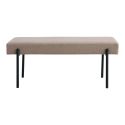 Banc 100 cm métal Noir Swindon Tissu Pierre