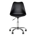 Chaise de bureau Simili cuir Noir Stavanger pieds chromés