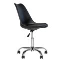 Chaise de bureau Simili cuir Noir Stavanger pieds chromés