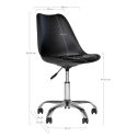 Chaise de bureau Simili cuir Noir Stavanger pieds chromés