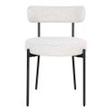 Chaise pieds métal noir Badalona tissu bouclé blanc - lot de 2