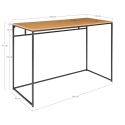 Bureau avec structure noire VITA 100 - plateau aspect chêne