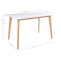 Table à manger 120 cm Vojens plateau blanc - pieds bois