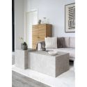 Table d'appoint carrée Prague, bois Mdf aspect marbre