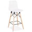 Chaise de bar design Detroit Mini Bois et Blanc