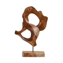 Sculpture en teck Donato sur socle en bois