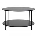 Table basse noire Ø80 VITA avec pieds noirs