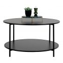 Table basse noire Ø80 VITA avec pieds noirs