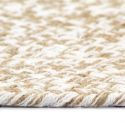 Tapis rond 240 cm Polski fait a la main Jute Blanc et marron