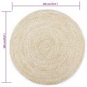 Tapis rond 180 cm Polski fait a la main Jute Blanc et marron