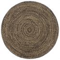 Tapis rond 210 cm Polski fait a la main Jute Noire et marron