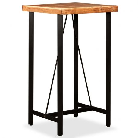 Table Haute Industrielle 60 - Bois Acacia- Design Authentique