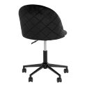 Chaise de bureau velours Noir Geneve pieds Noir