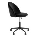 Chaise de bureau velours Noir Geneve pieds Noir